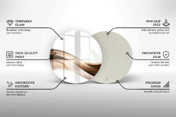 Chopping board glass Abstraction brown lines