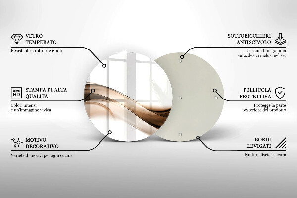 Chopping board glass Abstraction brown lines