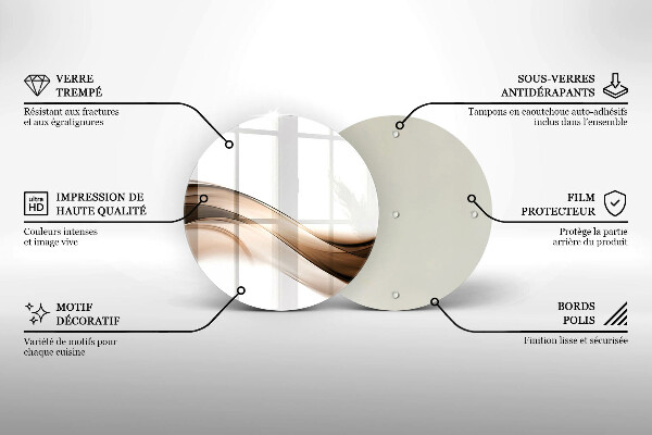 Chopping board glass Abstraction brown lines