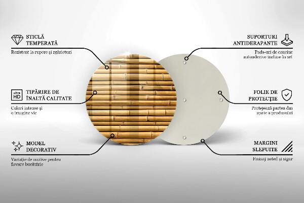 Glass worktop saver Nature boho bamboo