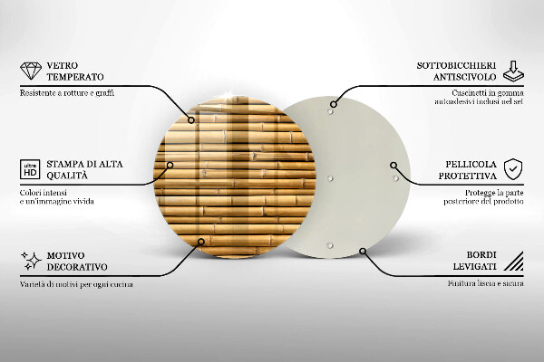 Glass worktop saver Nature boho bamboo