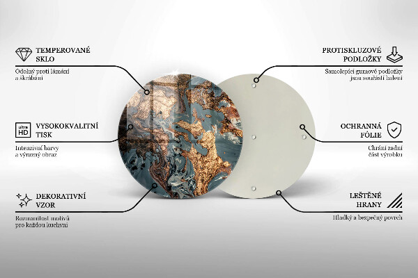 Chopping board Decorative rock with gold