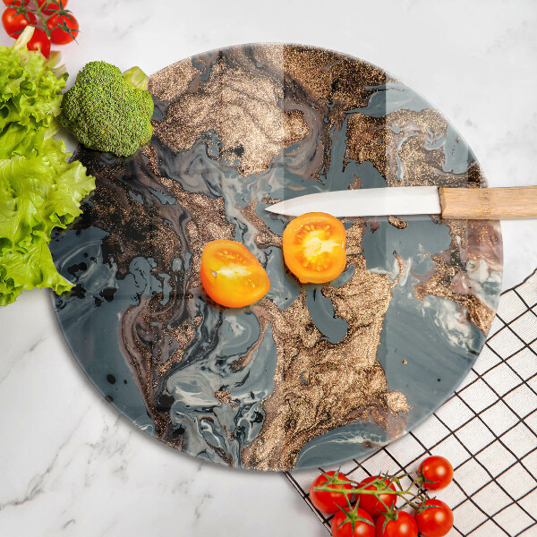 Chopping board Decorative rock with gold