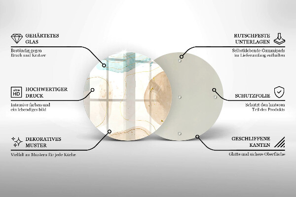 Chopping board Boho, spots and gold