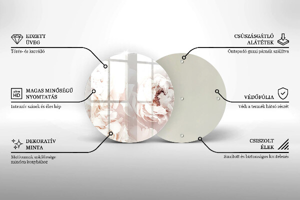 Kitchen worktop protector Pastel peonies