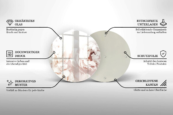 Kitchen worktop protector Pastel peonies