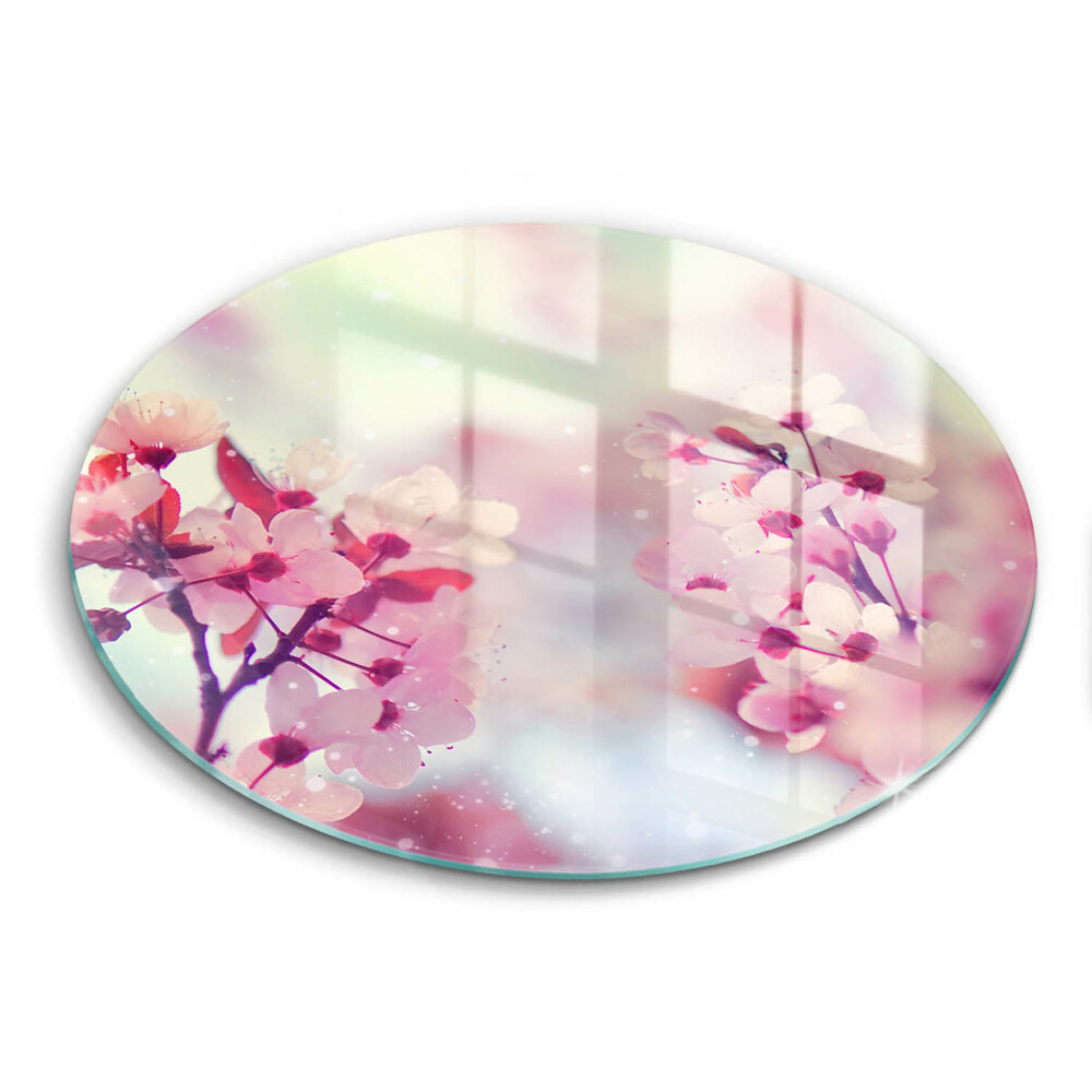 Glass worktop protector Spring pink flowers