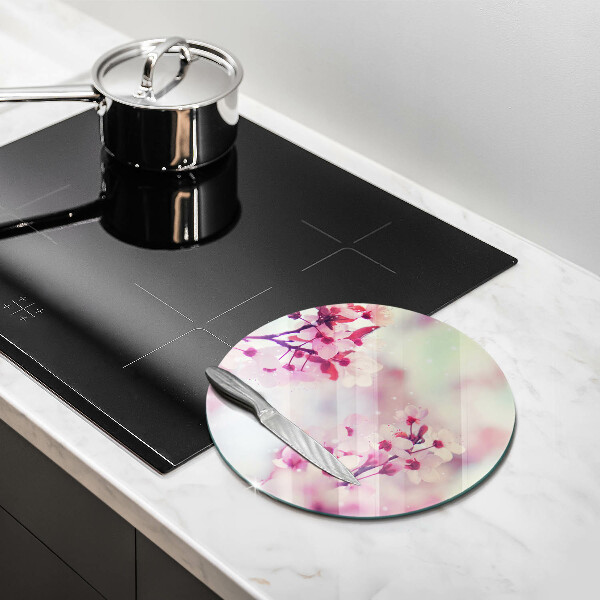 Glass worktop protector Spring pink flowers