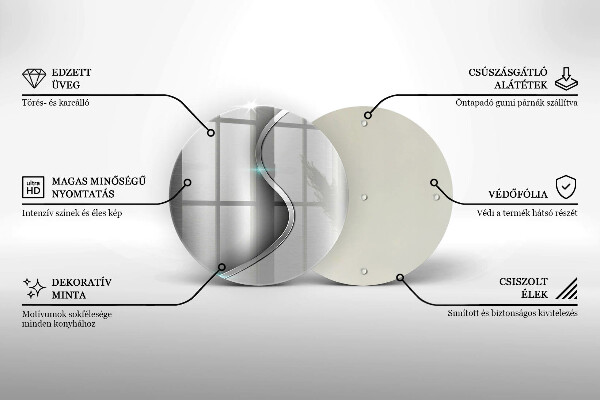 Chopping board glass Silver metal abstraction