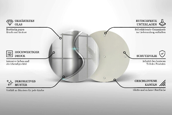 Chopping board glass Silver metal abstraction