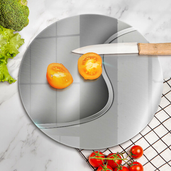 Chopping board glass Silver metal abstraction