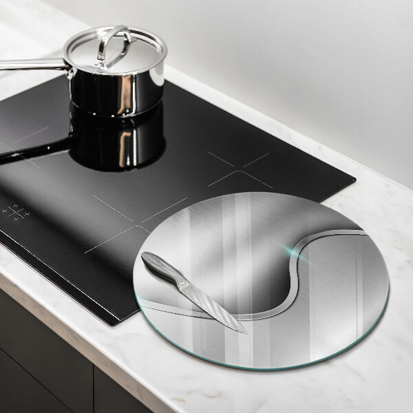 Chopping board glass Silver metal abstraction