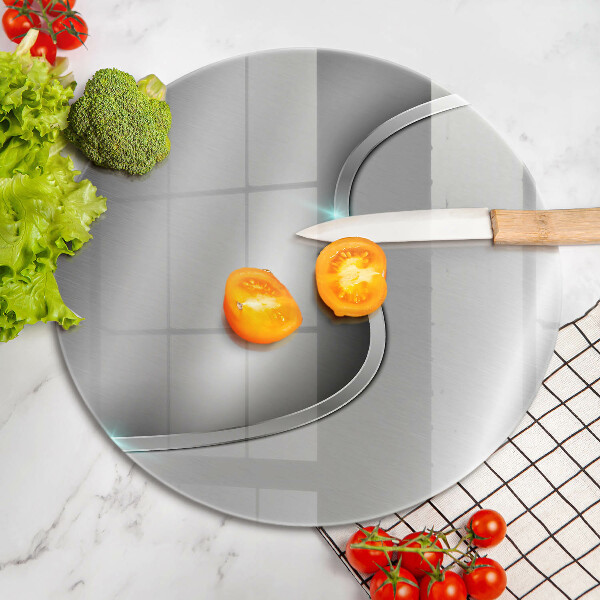 Chopping board glass Silver metal abstraction
