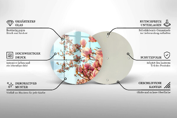 Glass worktop saver Pink Flowers Tree