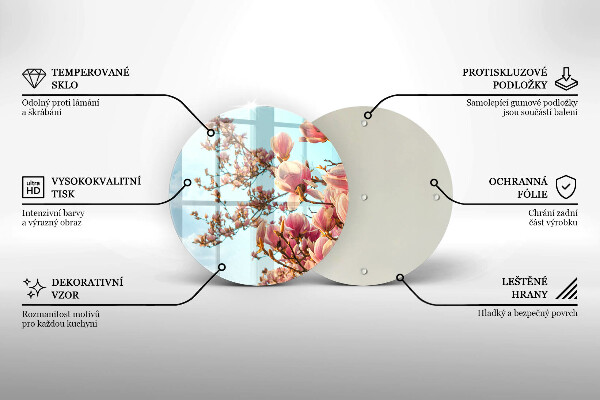 Glass worktop saver Pink Flowers Tree