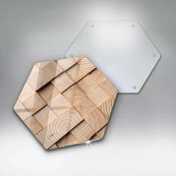 Chopping board glass Wooden squares