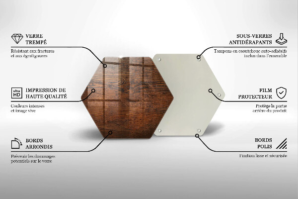 Chopping board glass Dark wood board