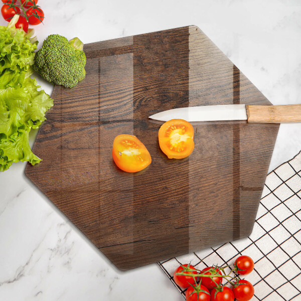 Chopping board glass Dark wood board