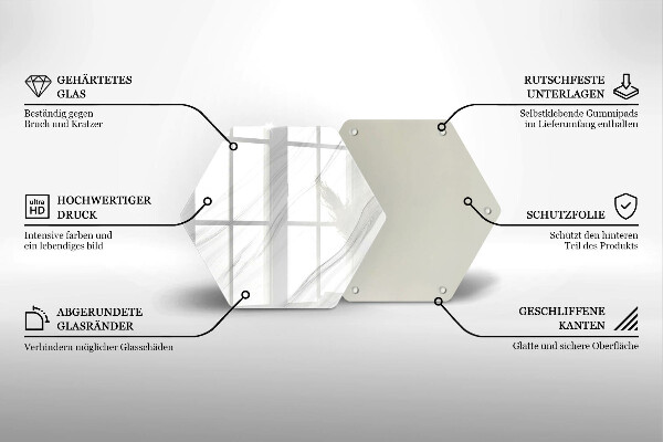 Chopping board glass Delicate marble