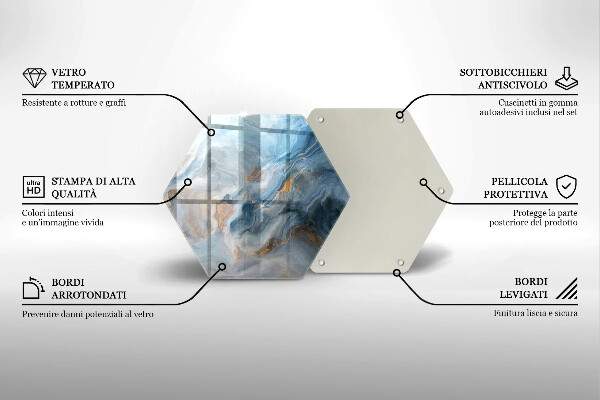 Chopping board glass Marble texture