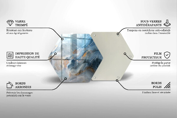 Chopping board glass Marble texture