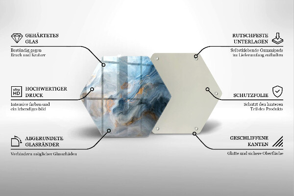 Chopping board glass Marble texture