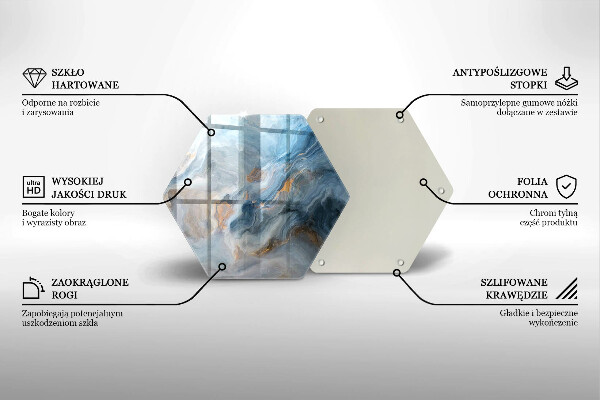 Chopping board glass Marble texture