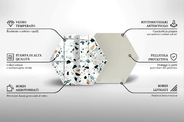 Chopping board glass Bright stone