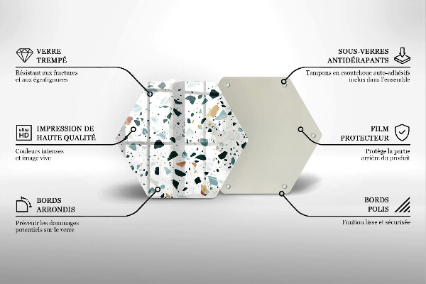 Chopping board glass Bright stone