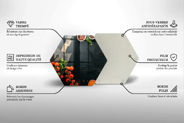 Chopping board glass Cherry tomatoes