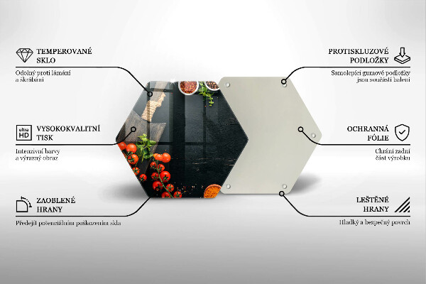 Chopping board glass Cherry tomatoes