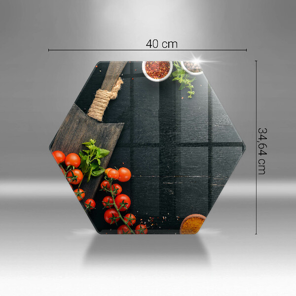 Chopping board glass Cherry tomatoes