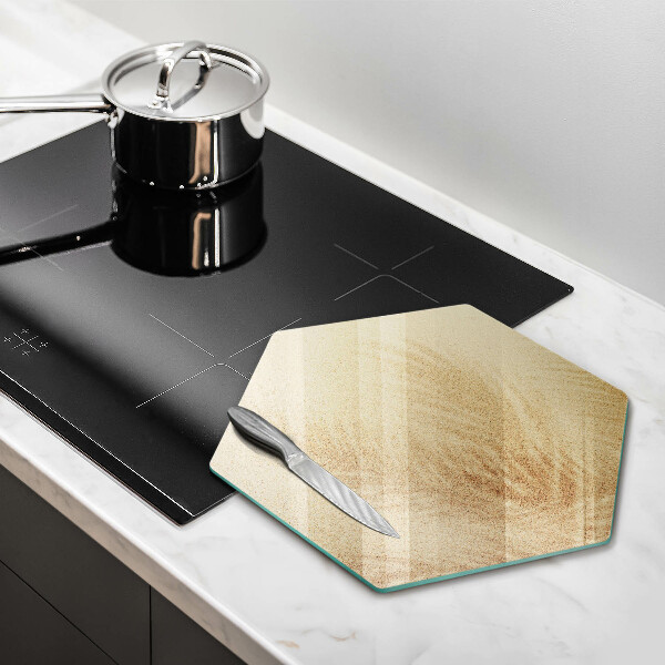 Chopping board glass Beach sand and holidays