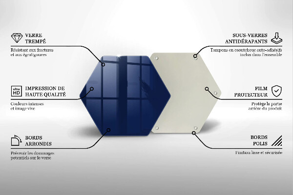 Glass kitchen board Blue color