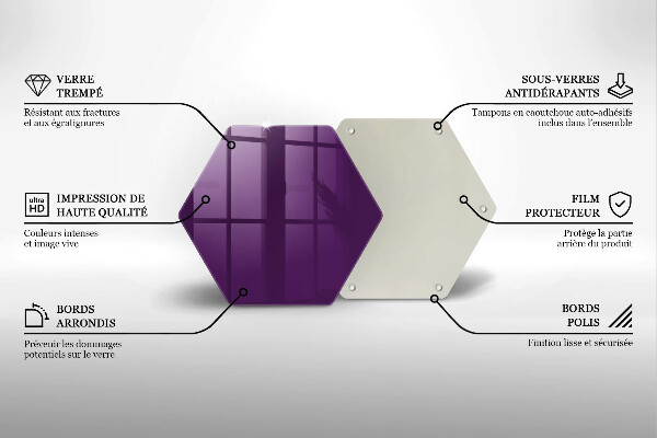 Glass kitchen board Violet colour