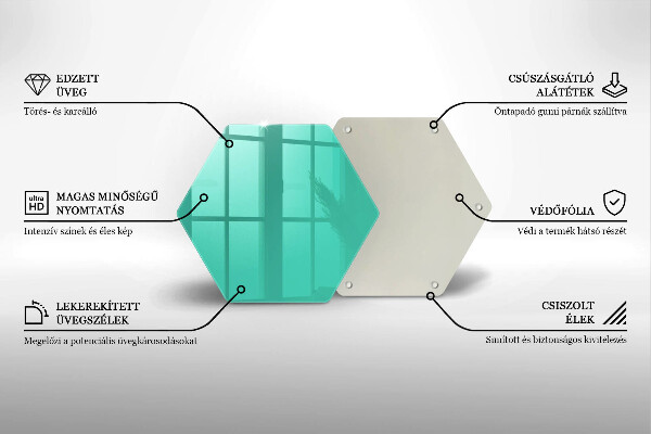 Glass kitchen board Green color