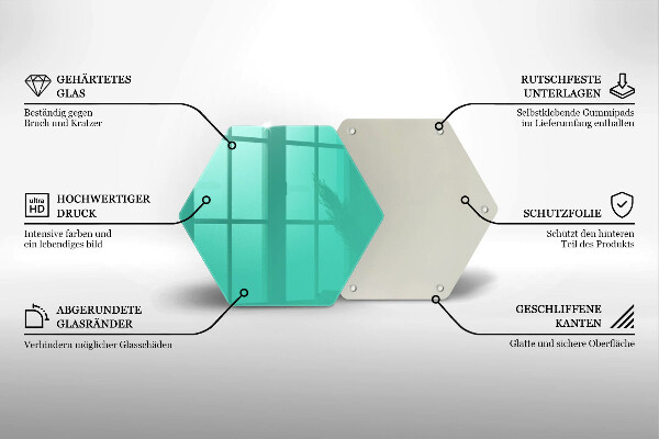 Glass kitchen board Green color