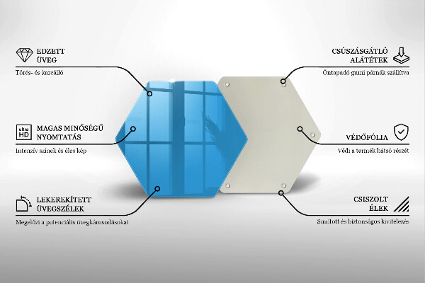 Glass kitchen board Blue color