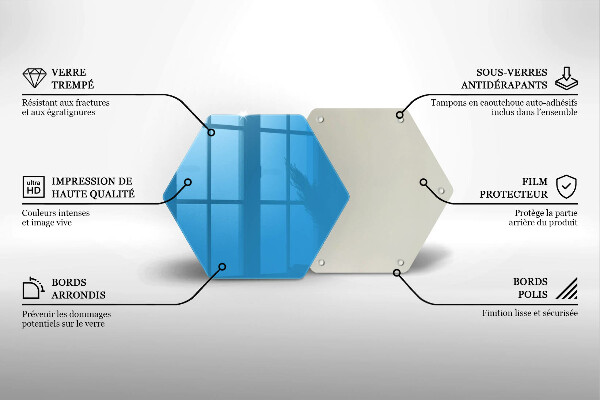 Glass kitchen board Blue color