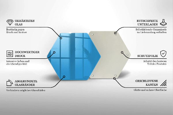 Glass kitchen board Blue color