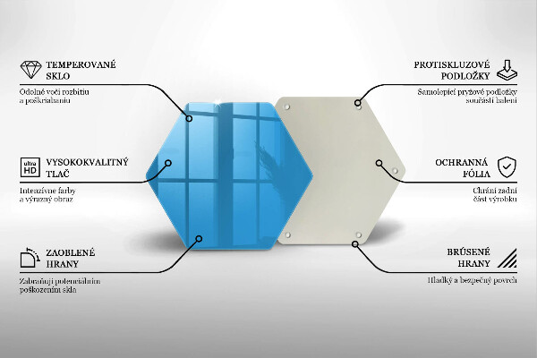 Glass kitchen board Blue color