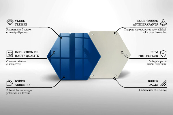 Glass kitchen board Blue color