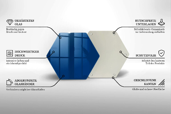 Glass kitchen board Blue color