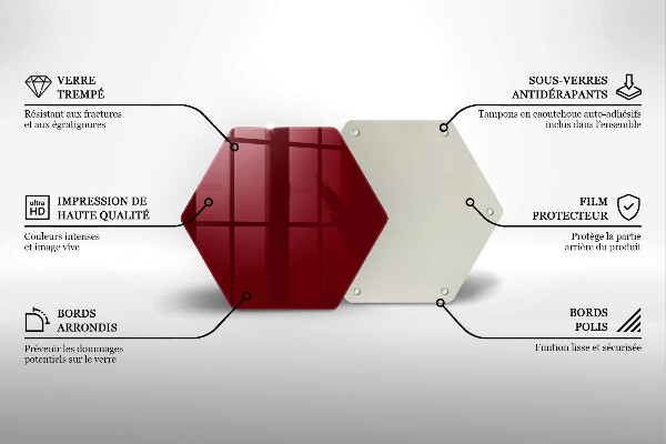 Glass kitchen board Burgundy