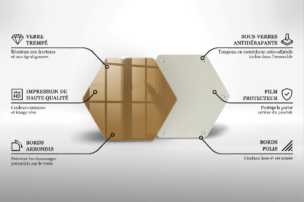 Glass kitchen board Beige colour