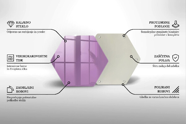 Glass kitchen board Violet colour