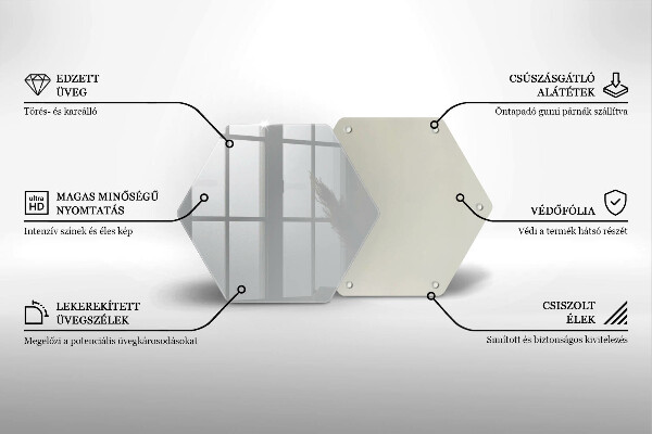 Glass kitchen board Grey colour