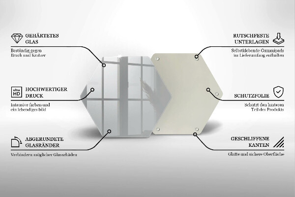 Glass kitchen board Grey colour