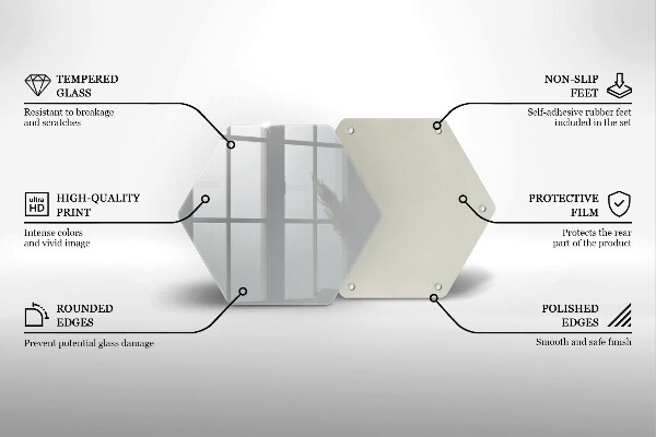 Glass kitchen board Grey colour