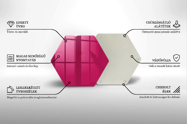 Glass kitchen board Pink color